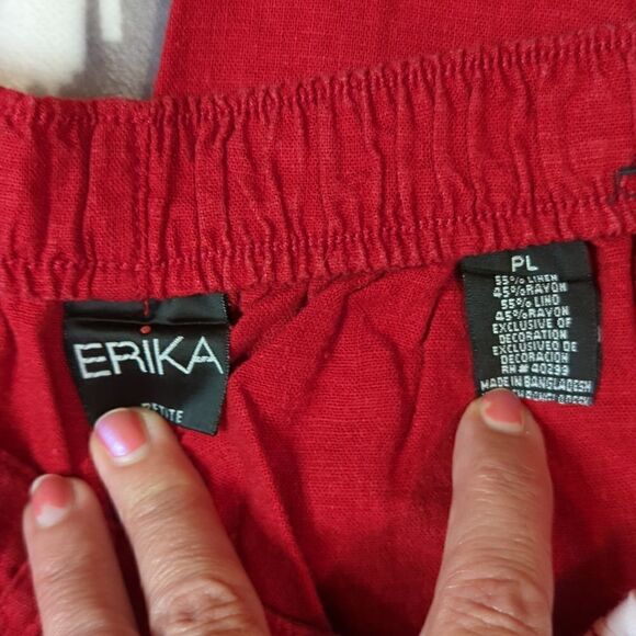 PETITE LARGE linen blend ankle length pants - Picture 2 of 2